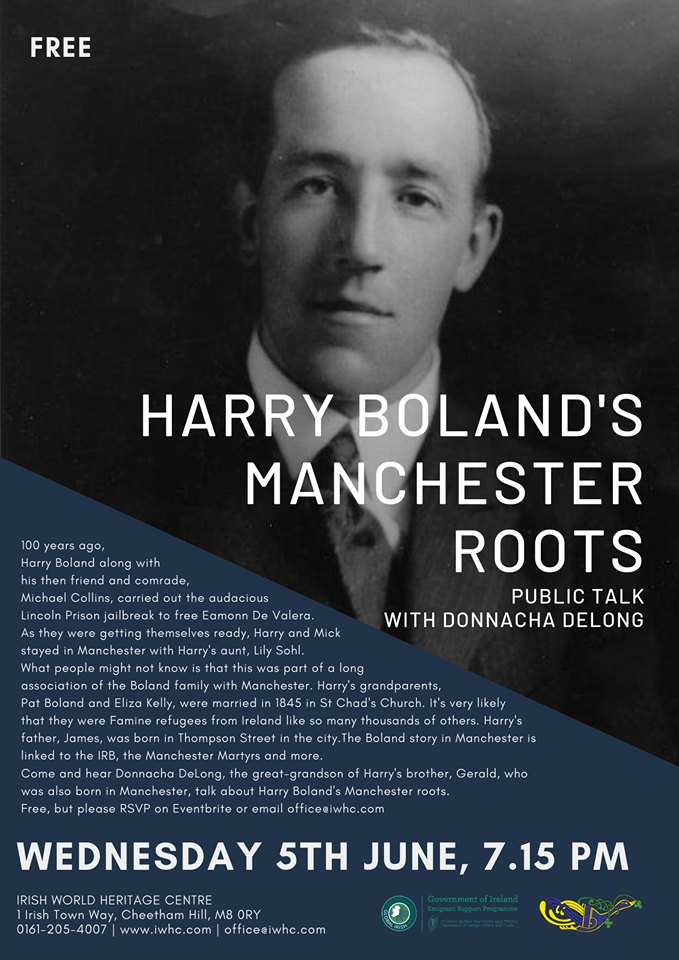 Harry Boland's Manchester roots flyer